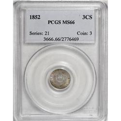 1852 3CS MS66 PCGS