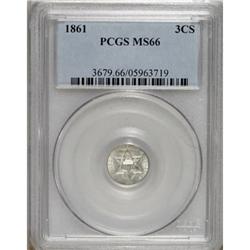 1861 3CS MS66 PCGS