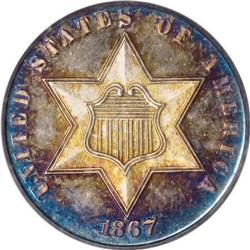 1867 3CS PR65 Cameo PCGS