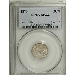 1870 3CN MS66 PCGS