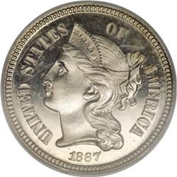 1867 3CN PR66 Cameo NGC