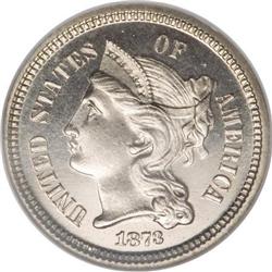 1873 3CN Closed 3 PR66 Cameo NGC