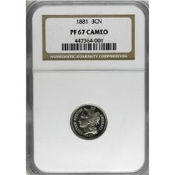 1881 3CN PR67 Cameo NGC