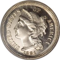 1881 3CN PR68 Cameo NGC