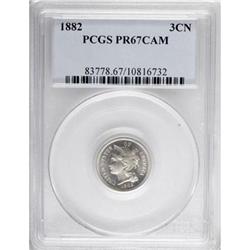 1882 3CN PR67 Cameo PCGS