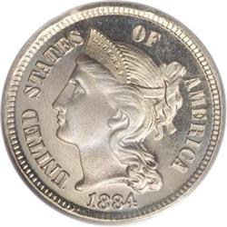 1884 3CN PR68 PCGS