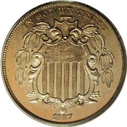 1867 5C No Rays PR65 PCGS