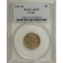 1937-D 5C Three-Legged AU53 PCGS