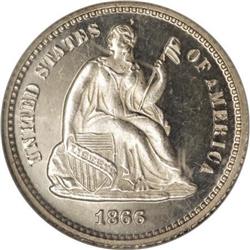 1866 H10C PR65 Cameo NGC