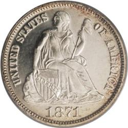 1871 10C PR66 Cameo PCGS