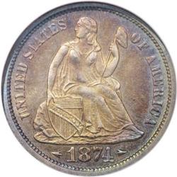 1874 10C Arrows PR66 ANACS