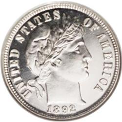 1892 10C PR67 Cameo NGC.