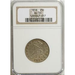 1818 25C AU55 NGC