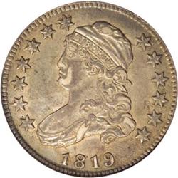 1819 25C Small 9 AU55 NGC