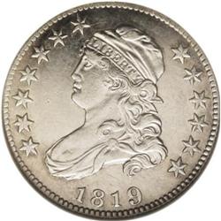 1819 25C Large 9 AU55 NGC B-2