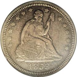 1853/53 25C No Arrows AU Details NCS