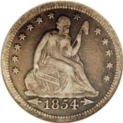 1854-O 25C Huge O Fine 15 NGC