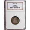 Image 3 : 1857 25C MS66 NGC