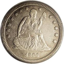 1866-S 25C XF40 PCGS