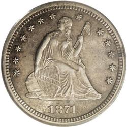 1871-S 25C AU58 PCGS