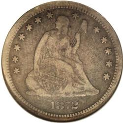 1872-S 25C VF25 NGC. A mere 83,000 quarters were struc