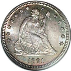 1891 25C MS66 NGC
