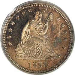 1858 25C PR64 PCGS