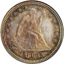 1868 25C PR65 NGC