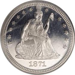 1871 25C PR65 Cameo NGC