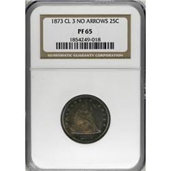 1873 25C No Arrows PR65 NGC