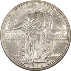 1917-S 25C Type One MS66 Full Head NGC