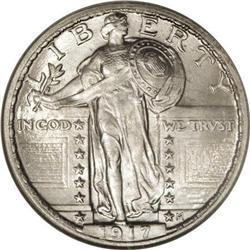 1917 25C Type Two MS67 Full Head NGC