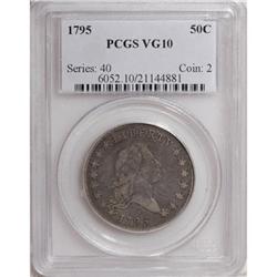 1795 50C 2 Leaves VG10 PCGS