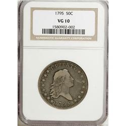 1795 50C 2 Leaves VG10 NGC