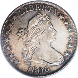 1806 50C Pointed 6, No Stem AU55 PCGS