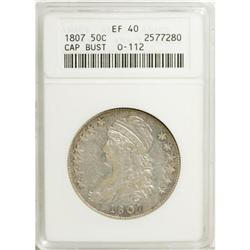 1807 50C Large Stars, 50 Over 20 XF40 ANACS