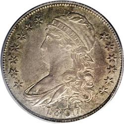 1807 50C Large Stars, 50 Over 20 AU53 PCGS