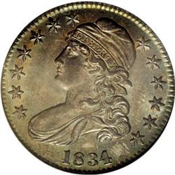 1834 50C Large Date, Small Letters MS65 NGC