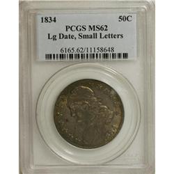 1834 50C Large Date, Small Letters MS62 PCGS
