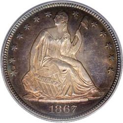 1867 50C MS64 PCGS