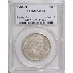 1892-O 50C MS64 PCGS