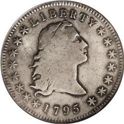 1795 $1 Flowing Hair, Three Leaves VF20 CSN