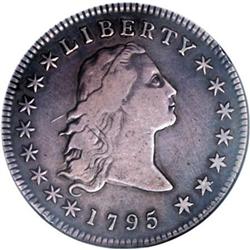1795 $1 Flowing Hair, Three Leaves VF25 NGC