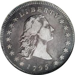 1795 $1 Flowing Hair, Two Leaves VF30 ANACS B-1