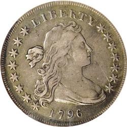 1796 $1 Small Date, Large Letters VF30 NGC