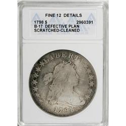 1798 S$1 5 Stripes--Defective Planchet, Scratched, Cle