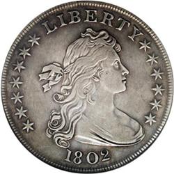 1802 $1 Narrow Date XF40 Details ANACS B-6