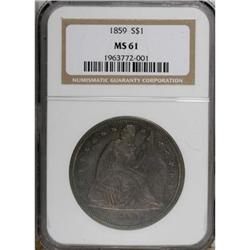 1859 $1 MS61 NGC