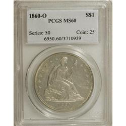 1860-O $1 MS60 PCGS