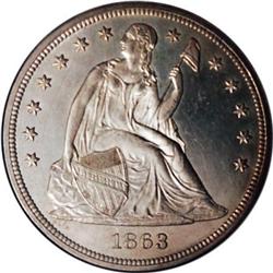 1863 $1 MS63 NGC